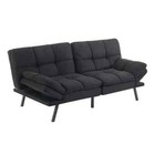 Memory Foam Futon Black Faux Suede Fabric Multi-functional Folding Bed Sofa  72 