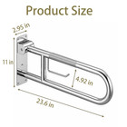 Toilet Grab Bar flip Up Bathroom Safety Rails With Paper Holder Handicap Grabbar