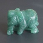 Carved Gemstone Natural Green Aventurine Elephant Figurine Animal Statue Decor  