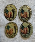 Tobacco Tags Lorillard   Co Crossed Flags Lot Of 4 Splendid C1900 Tin Litho