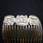 Vintage Sterling Silver And Tortoise Colored Hair Comb Made In France