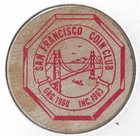 1997  San Francisco California Coin Club  444th Meeting  Token  Wooden Nickel