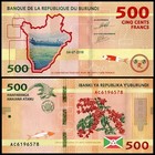 Burundi 500 Francs  2018  P-50a 2  Unc X 1000 Pcs Brick