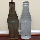 Lot 2 Vintage 1950s Coca-cola Tin Coke Bottle Thermometer Sign 16  Robertson Usa