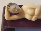 Vintage Chinese Medical Doctor s Reclining Nude Lady Doll On Wooden Base