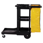 Commercial Traditional Janitorial 3-shelf Cleaning Cart  Wheeled With Zippered Y