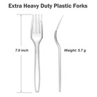 100 Count Extra Heavy Duty Clear Plastic Forks Disposable  Bpa-free  Heat Res   