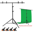 Selens T-shape Backdrop Stand Photography Background Photo Crossbar Kit  4 Clips