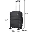 Hardside Carry On Spinner Suitcase Luggage Expandable With Wheels  22  Black