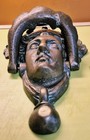 Victorian Antique  Bronze Grecian Goddess Door Knocker Dionysus  Face  Complete 