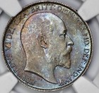 1902 Great Britain Silver 6p Sixpence Ngc Ms 64 Iridescent Toning