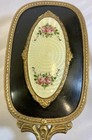 Vintage 2 Piece Vanity Dresser Set Mirror And Brush Art Deco Floral Medallian