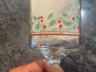 Vintage Arbys Christmas Holly Berry Glasses Wine Goblets And Tumblers Gold Rim  
