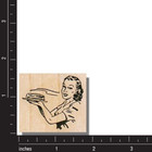 New Rubber Stamp  Retro Lady With Cake  Birthday food bake kitchen cook mom face