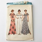 Vintage 1976 Simplicity Sewing Pattern 7434 Maxi Angel Sleeve Flutter Dress Uc