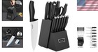 15-piece High Carbon Stainless Steel Chef Knife Block Set With Sharpener