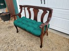 Gorgeous  Chippendale Vtg Hand Carved Mahogany Settee Loveseat Free Delivery
