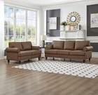 Modern Classic Design With Nails Living Room 2 3 Seater Loveseat   Sofa Leather