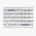 30 X 40 Personalized Striped Baby Boy Milestone Blanket   Months   Name   Blue