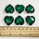 25mm 1   Acrylic Heart Rhinestone Metal Set Sew-on By 6-pcs  Rot-m3050