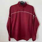 Nwt Adidas Sweater Aeroready  1 4 Snap Long Sleeve Burgundy L 42-44   Fleece