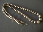 Native American Sterling Silver Graduated Round Navajo Pearls Bead Necklace 30 