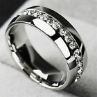 Men women Cz Couple Stainless Steel Wedding Ring Titanium Engagement Band 6-13