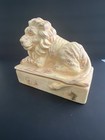 Large Terracotta clay   Lion Statue Trinket Box With Lid 6 5   t