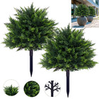 2pcs 23 6  Artificial Outdoor Plants Uv Resistant Fake Bushes   Shrubs W  Spike