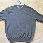 Polo Ralph Lauren Men s Xl Gray Cotton Knit Pullover Crew Neck Logo Sweater