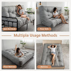 8 Inch Full-size Futon Mattress  Shredded Foam Filling  Medium Firm  Gray 54x75 