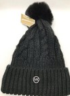 Michael Kors Nwt Women s Gray Or Blk Fleece Lined Pom Logo Cuffed Hat Msrp  58