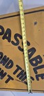 Vintage Black Yellow Reflective Road Closed Impassable Heavy Steel Street Sign