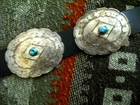 Native American Navajo Turquoise Nuggets Sterling Silver 7 Concho Belt Stampwork