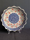Handcafted Polish Pottery Country Garden Pie Plate Pie Dish 9 6 x2 