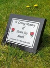 Personalised Black Granite  Memorial Grave Plaque Cemetery Stone Grave  Marker