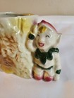 Vintage Pixie Elf Figurine Planter Garden Gnome Vase Elf With Tree Stump Planter