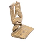 Antique Art Deco Well Of Wisdom Bookend Bronzed Cast Iron Vtg 1920s Figural