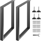 Adjustable Square Steel Table Legs Set Of 2 Heavy Duty Furniture Support New