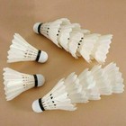 12 Pcs White Feather Birdies Badminton Ball Shuttlecocks Sport Training Train