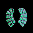 Margot De Taxco Sterling Enamel Dots Circles Earrings