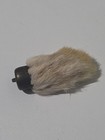  Vintage Genuine  lucky Charm  Rabbits Foot Keychain - Brass Patina Cap 1950s