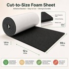 Storystore Sponge Neoprene Foam 12 In X 59 X 1 8 In  Black  with Adhesive 