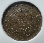 1837 Ht-73 Hard Times Token Half Cent Of Copper  Ngc Ms 60 Bn  452001