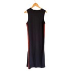 Adidas Originals 3-stripes Long Dress Women s M Black Maxi Side Slit Du9943