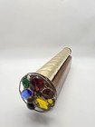 Brass Kaleidoscope Signed Sheryl Koch 2 Stone Wheels Wood Base