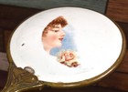 Antique Victorian Ladies Portrait Porclelain Vanity Set Mirror And Brush