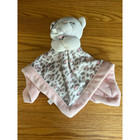 Carter s White Bear Pink Gray Leopard Cheetah Plush Baby Lovey Security Blanket