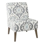 Homepop Modern Armless Dining Accent Chair Blue Medallion Print Mid-century Mode