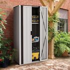 Storage Cabinet Waterproof W shelve Lockable Metal Outdoor Garden Shed Organizer